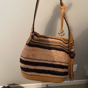 Brighton Straw shoulder purse